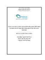 Nâng cao chất lượng ngoại kiểm hóa sinh, miễn dịch tại Khoa Huyết học – Hóa sinh, Bệnh viện Bãi Cháy năm 2025
