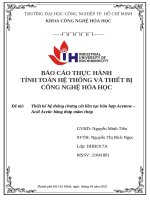 IUH - Thiết kế hệ thống chưng cất liên tục hỗn hợp Acetone – Acid Acetic bằng tháp mâm chóp