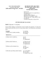 Đề thi tiếng anh 3 Học viện Hành chính và Quản trị công (nghe-đọc-viết)