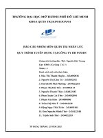 Báo cáo nhóm môn quản trị nhân lực quy trình tuyển dụng tại công ty dh foods