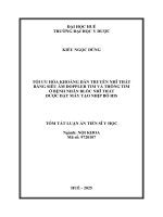 Tóm tắt tối Ưu hóa khoảng dẫn truyền nhĩ thất bằng siêu Âm doppler tim và thông tim Ở bệnh nhân blốc nhĩ thất Được Đặt máy tạo nhịp bó his