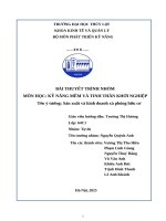 Kỹ năng mềm và tinh thần khởi nghiệp tên Ý tưởng sản xuất và kinh doanh xà phòng hữu cơ