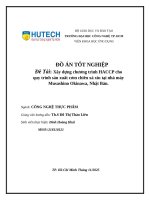Đề tài xây dựng chương trình haccp cho quy trình sản xuất cơm chiên xá xíu tại nhà máy musashino okinawa, nhật bản