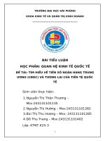 Đề tài tìm hiểu về tiền số ngân hàng trung Ương (cbdc) và tương lai của tiền tệ quốc tế