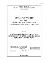 Chế tạo mô hình pin nhiên liệu hydrogen  với hệ thống Điều khiển nạp nhiên liệu tự Động