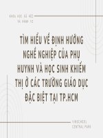 Tìm hiểu về định hướng nghề nghiệp của phụ huynh và học sinh khiếm thị ở các trường giáo dục đặc biệt tại Thành phố Hồ Chí Minh