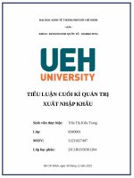 Tiểu luận cuối kì quản trị xuất nhập khẩu