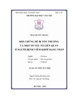 Hội chứng dễ bị tổn thương và một số yếu tố liên quan Ở người bệnh viêm khớp dạng thấp