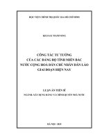 Công tác tư tưởng của các Đảng bộ tỉnh miền bắc nước cộng hoà dân chủ nhân dân lào giai Đoạn hiện n