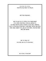 Quản lý công tác phối hợp của nhà trường với gia Đình và xã hội trong hoạt Động giáo dục phòng ngừa xâm hại tình dục cho học sinh trường tiểu học hiệp tân, quận tân phú, thành phố hồ chí minh