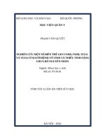 Tóm tắt luận Án nghiên cứu một số biến thể gen fshb, fshr, tex11 và tex14 Ở người bệnh vô tinh và thiểu tinh nặng chưa rõ nguyên nhân