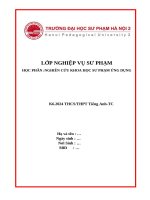 Môn nghiên cứu khoa học sư phạm Ứng dụng thcs thpt