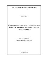 Đảm bảo lợi Ích kinh tế của ngƣời lao Động trong các khu công nghiệp trên Địa bàn thành phố hà nội
