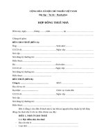 Hợp Đồng cho thuê nhà để bên thuê kinh doanh Homestay