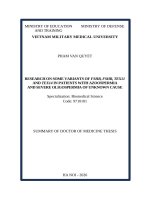 Tóm tắt luận Án tiếng anh nghiên cứu một số biến thể gen fshb, fshr, tex11 và tex14 Ở người bệnh vô tinh và thiểu tinh nặng chưa rõ nguyên nhân