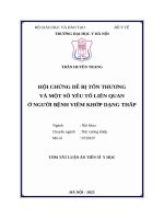 Tóm tắt hội chứng dễ bị tổn thương và một số yếu tố liên quan Ở người bệnh viêm khớp dạng thấp