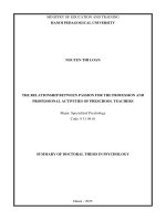 THE RELATIONSHIP BETWEEN PASSION FOR THE PROFESSION AND PROFESSIONAL ACTIVITIES OF PRESCHOOL TEACHERS