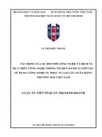 Tác Động của sự Đổi mới công nghệ và dịch vụ dựa trên công nghệ thông tin Đến hành vi tiếp tục sử dụng công nghệ tự phục vụ tại các ngân hàng thương mại việt nam