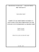 Tóm tắt nghiên cứu Đặc Điểm nhiễm nấm miệng và chất lượng cuộc sống Ở bệnh nhân ung thư vùng Đầu cổ có chỉ Định hóa xạ trị Đồng thời