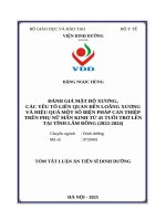 Tóm tắt luận Án Đánh giá mật Độ xương, các yếu tố liên quan Đến loãng xương và hiệu quả một số biện pháp can thiệp trên phụ nữ mãn kinh từ 45 tuổi trở lên tại tỉnh lâm Đồng (2022 2024)