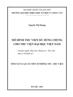 Tóm tắt mô hình thư viện số dùng chung cho thư viện Đại học việt nam