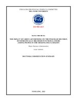 Tóm tắt tiếng anh tác Động của quảng cáo xanh Đến quyết Định mua thực phẩm chức năng thương hiệu nội Địa của người dân vùng Đồng bằng sông cửu long