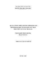 Tóm tắt luận Án quản lý phát triển chương trình Đào tạo trình Độ Đại học ngành ngôn ngữ nhật theo tiếp cận có sự tham gia