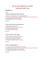Bộ câu hỏi marketing căn bản