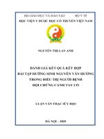 Đánh giá kết quả kết hợp bài tập dƣỡng sinh nguyễn văn hƣởng trong Điều trị ngƣời bệnh hội chứng cánh tay cổ