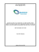 ĐÁNH GIÁ CÔNG TÁC CHĂM SÓC CỦA ĐIỀU DƯỠNG THEO
THÔNG TƯ 07/2011/TT-BYT NGÀY 26/01/2011 CỦA BỘ Y TẾ TẠI CÁC
KHOA LÂM SÀNG KHỐI NGOẠI, BỆNH VIỆN BÃI CHÁY NĂM 2020