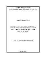 Chính sách ngoại giao văn hóa của việt nam trong bối cảnh toàn cầu hóa