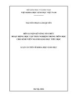 Rèn luyện kĩ năng tổ chức hoạt Động học tập trải nghiệm trong môn học cho sinh viên ngành giáo dục tiểu học