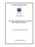 Văn hoá kinh doanh của người hoa tỉnh sóc trăng