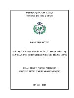 Luận văn kết quả và một số giải pháp cải thiện Điều trị suy giáp bẩm sinh tại bệnh viện nhi trung Ương