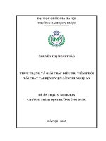 Luận văn thực trạng và giải pháp Điều trị viêm phổi tái phát Ở trẻ em tại bệnh viện sản nhi nghệ an