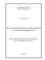 Luận văn esg và mối liên hệ với khả năng huy Động vốn của ngân hàng tại Đông nam Á