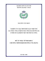 Luận văn nghiên cứu Đặc Điểm rối loạn nhịp tim sau phẫu thuật bệnh thất phải hai Đường ra Ở trẻ em tại bệnh viện nhi trung Ương