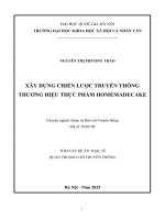 Luận văn xây dựng chiến lược truyền thông thương hiệu thực phẩm homemadecake (tt)