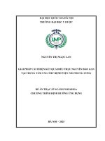 Luận văn giải pháp cải thiện kết quả Điều trị u nguyên bào gan tại trung tâm ung thư bệnh viện nhi trung Ương