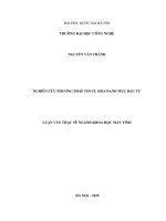 Luận văn nghiên cứu phương pháp tối Ưu hóa danh mục Đầu tư