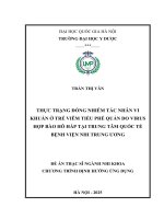 Luận văn thực trạng Đồng nhiễm tác nhân vi khuẩn Ở trẻ viêm tiểu phế quản do virus hợp bào hô hấp tại trung tâm quốc tế bệnh viện nhi trung Ương