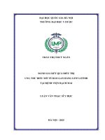 Luận văn Đánh giá kết quả Điều trị ung thư biểu mô tế bào gan bằng lenvatinib tại bệnh viện bạch mai