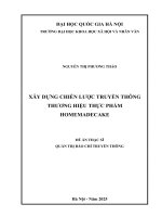 Luận văn xây dựng chiến lược truyền thông thương hiệu thực phẩm homemadecake