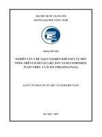 Luận văn nghiên cứu chế tạo cảm biến khí vocs tự Đốt nóngtrên cơ sở vật liệu dây nano composite Ô xit thiếc và Ô xit inđi