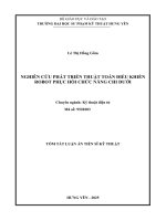 Tóm tắt luận Án nghiên cứu phát triển thuật toán Điều khiển robot phục hồi chức năng chi dƣới