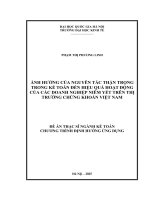 Luận văn Ảnh hưởng của nguyên tắc thận trọng trong kế toán Đến hiệu quả hoạt Động của các doanh nghiệp niêm yết trên thị trường chứng khoán việt nam