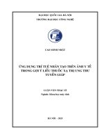 Luận văn Ứng dụng trí tuệ nhân tạo trên Ảnh y tế trong gợi Ý liều thuốc xạ trị ung thư tuyến giáp