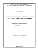Tóm tắt tiếng anh nghiên cứu phát triển thuật toán Điều khiển robot phục hồi chức năng chi dƣới