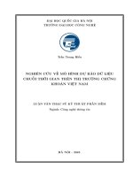 Luận văn nghiên cứu về mô hình dự báo dữ liệu chuỗi thời gian trên thị trường chứng khoán việt nam