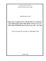 Luận văn chế tạo và khảo sát Ảnh hưởng của Độ dày lên tính chất hấp thụ sóng vi ba của vật liệu hexaferrite ba3co2mexfe24o41 (me = zn, mn)